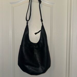 Chic Black Leather Hobo Bag
